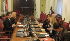 29 October 2014 National Assembly Deputy Speaker Veroljub Arsic in meeting with the German MP and Budget Committee Deputy Chairman 